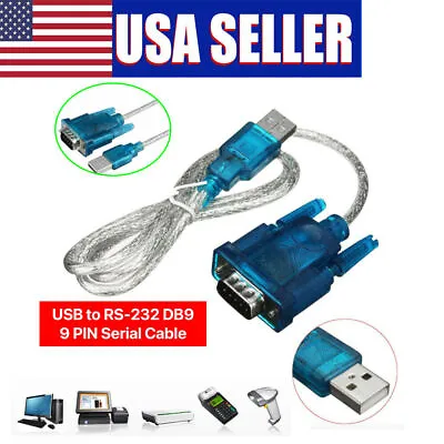 9 Pin Cable PDA 3FT New Translucent USB 2.0 To DB9 RS232 Serial Converte • $9.98