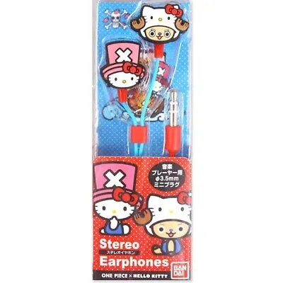 BANDAI One Piece X Sanrio Hello Kitty  Stereo Earphones Blue & Red From JAPAN • $57