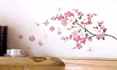 Cherry Blossom Branch Wall Decal 3D Sticker Removable Mural Art Hallway Bedroom  • $23.74