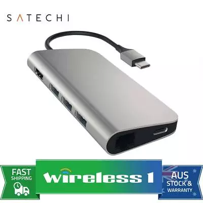 $89 • Buy [Damaged Box] Satechi USB-C Multi-Port Adapter 4K With Ethernet - Space Grey