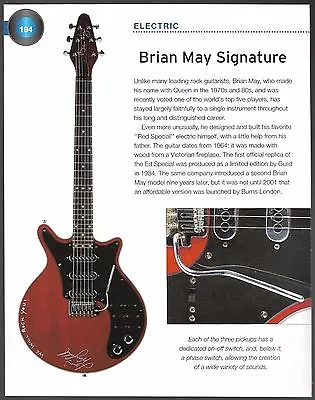 2001 Brian May Signature Red Special & Martin Backpacker Guitar History Article • $4