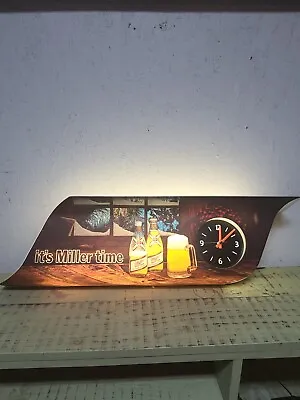 Its Miller Time High Life Beer Clock Light Advertising Sign FULLY FUNCTIONAL • $299