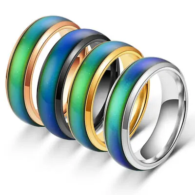 Stainless Steel Color Changing Mood Ring Temperature Rings For Women And Men • $7.37