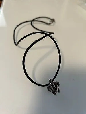 Vintage Leather Necklace With 925 Silver Turtle Pendent • $10