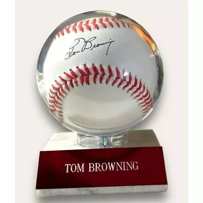 Tom Browning Signed Baseball Mr Perfect 9/19/1988 Mint In Display Case • $69