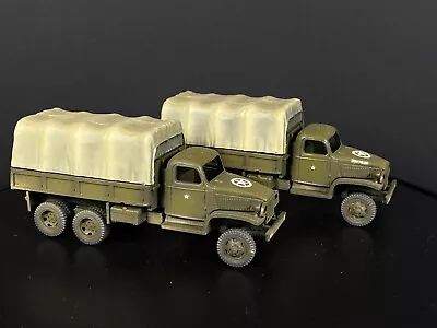 PAINTED US ARMY GMC CCKW TRUCK X2 - 1/72 SCALE 20MM FIGURES FOR WARGAME • £91.65