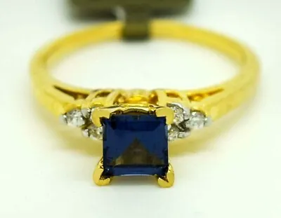 AAA TANZANITE 1.04 Cts GEMSTONE & WHITE SAPPHIRE RING 10K GOLD* NWT *Made In USA • $159.42