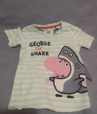 £8 • Buy Mothercare Boys Age 5-6 Years Peppa Pig George The Shark Pyjama Set Shorts And T
