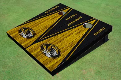 University Of Missouri Gold And Black Matching Wood Look Triangle Cornhole Board • $229.99