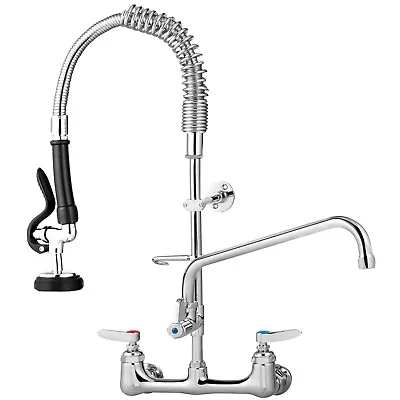 VEVOR 21  Pre Rinse Faucet Wall Mount Commercial Kitchen Faucet W/ Sprayer Hose • $111.31