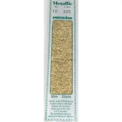 Madeira Metallic Perlé Cotton 20m: 325 Pure Gold • £2.20