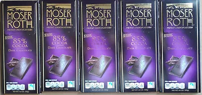 Moser Roth Premium German Dark Chocolate 85% Cocoa Lot Of 5  Expires 2025 • $32.99