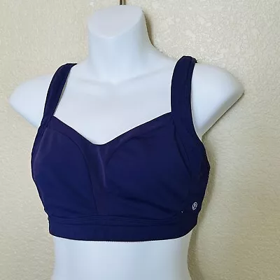 LuLulemon Ta Ta Tamer Sport Bra 34DD Purple Wire Free High Support Full Coverage • $17.60