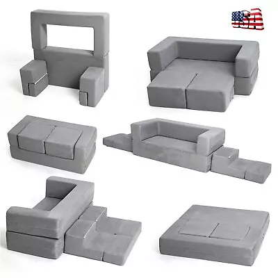 3/12 PCS Modular Kids Play Couch Soft Foam Toddler Sofa Chair Seat Sets Playroom • $100.09