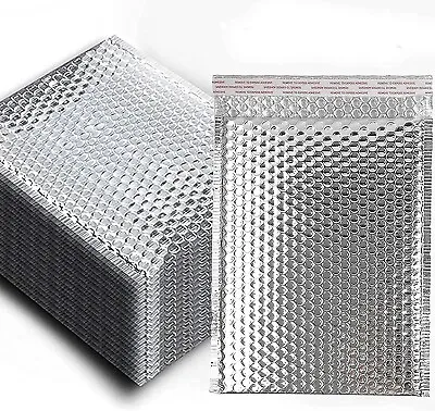 100 PCS Thermal Bubble Mailers Bags 9 X 12 Inch Metallic Reflective Metallized • $64.99