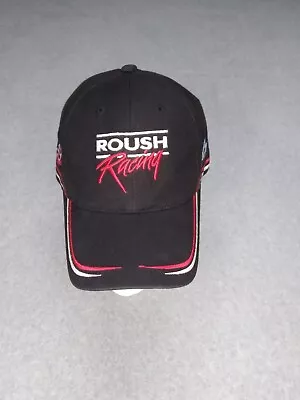 Vintage NASCAR Hat Cap Roush Racing #6 Black Curved Bill Adjustable Strap • $12