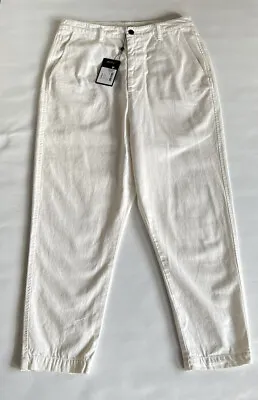 Bassike Super Lo Slung Utility Pant Sz 3 BNWT OFF WHITE Cotton Made In Australia • $132.29