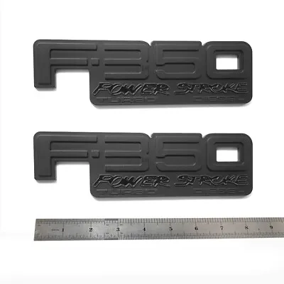 2x OEM F-350 Power-Stroke Emblem Turbo-Diesel Badge Black For Super-Duty 92-98 • $30.29