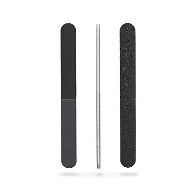 Professional Quality Nail File Black 4 Way White Center (100-180/240-600) 12 P • $20.99