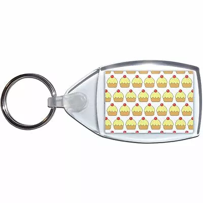 £2.99 • Buy Cupcake Pattern - Clear Plastic Key Ring Size Choice New