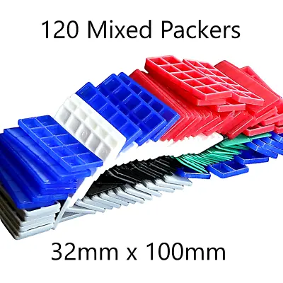 £7.85 • Buy 120 Mixed 32mm Glazing Flat Packers Plastic Window Spacers Upvc Shim Double Pvc
