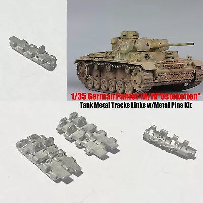 1/35 German Panzer III/IV  Osteketten  Tank Metal Tracks Links W/Metal Pins Kit • $48.98