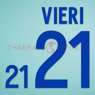 Vieri #21 World Cup 2002 Italy Awaykit Nameset Printing • £13.19