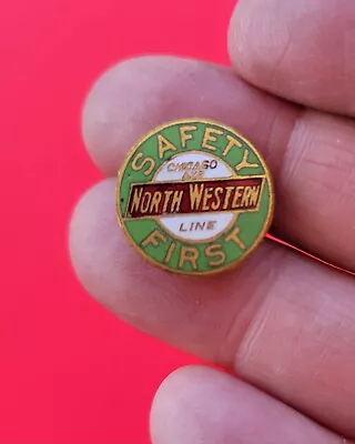 $39 • Buy Vintage C&NW Chicago & Northwestern Railway   Safety First. Pin 