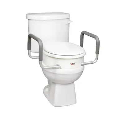 Raised Toilet Seat With Arms Elongated For Handicap Seniors Bathroom Riser Lift • $63.97