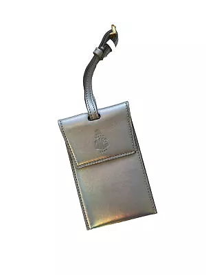 Mark Cross Metallic Leather Iridescent Luggage Tag Gold Hardware • $30