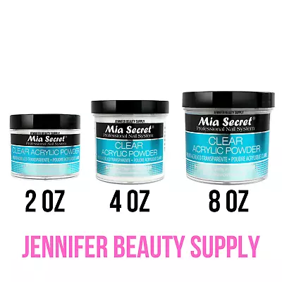 Mia Secret Clear Acrylic Powder 2 Oz 4 Oz 8 Oz | Jennifer Beauty Supply • $11.98