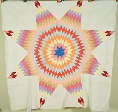 $225 • Buy Colorful Vintage 1920's Blazing Star / Lone Star Antique Quilt Top!