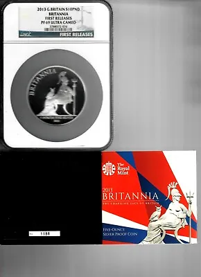 Great Britain 10 Pounds 2013 Brittania 5oz Silver • $249.95