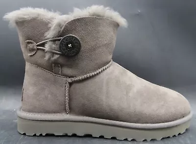 UGG Mini Bailey Button II Women's Boots Grey Size 8 (1016422) • $95.48