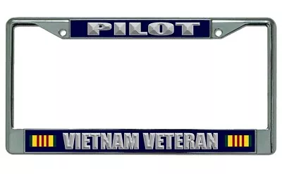 Pilot Vietnam Veteran Chrome License Plate Frame • $22.99