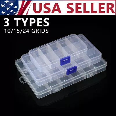 6 Pack Clear Jewelry Box Plastic Bead Storage Craft Container Earrings Organizer • $14.59