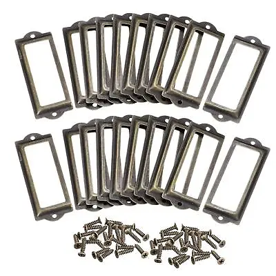 30x Metal Label Holders File Name Card Tag Label Holder Frame For Library Drawer • £7.30