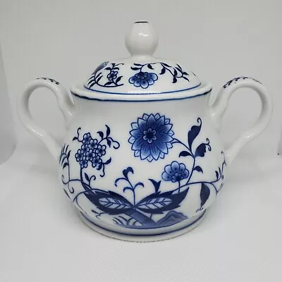 Vienna Woods Fine China Blue Onion By Seymour Mann Sugar Bowl & Lid Japan 1983 • $31.95