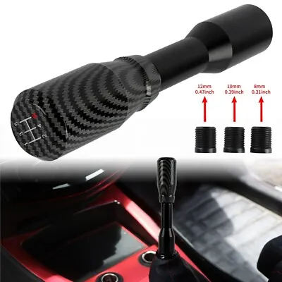 Universal JDM 5 Speed Aluminum Carbon Fiber Manual Gear Stick Shift Knob Shifter • $19.88