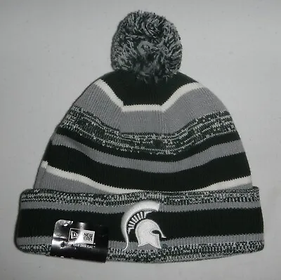 Michigan State University MSU Spartans Logo Winter Beanie Pom Hat Cap By New Era • $16.55