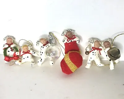 Miniature Babies Dalmatian Pajama Lot Of 6 Resin Christmas Ornaments 1.25  - 3  • $25.99