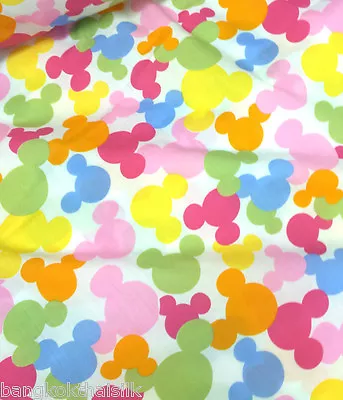 Multi Colors Mickey Mouse Print On Cotton Fabric Kids Craft Drape 44 W-BTY • $8.99