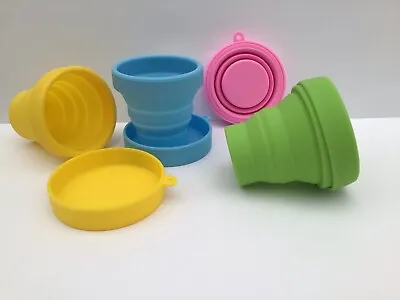 Portable Silicone Folding Telescopic Pink Collapsible Travel Camping Cup 🇬🇧 • £2.75