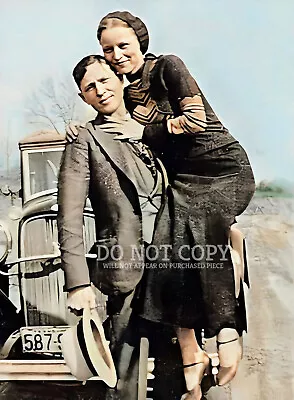 Bonnie And Clyde Photograph 11 X 15 - Rare 1934 Color Portrait - Poster Print • $22.99