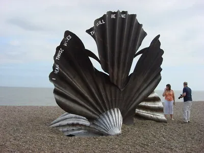 Photo 6x4 The Scallop Aldeburgh The Scallop Sculpture By Maggi Hambling E C2008 • £2