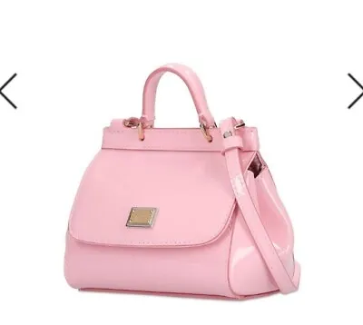 £275 • Buy DOLCE & GABBANA Kids' Sicily Patent Leather Shoulder Bag In Pink Used