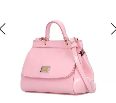 £275 • Buy DOLCE & GABBANA Kids' Sicily Patent Leather Shoulder Bag In Pink Used