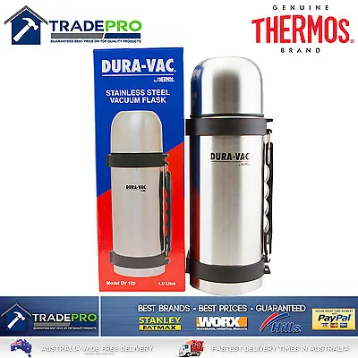 THERMOS® Flask Stainless Steel 1Ltr Vacuum Insulated Bottle Beverage Food 1L • $39