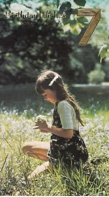 7th Happy Birthday Girls Vintage Greeting Card 7 Years Old Daisy Flowers Seventh • £1.99
