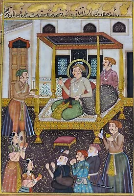 Fine Indian Miniature Painting Mughal Court Finest Intricate Painting Art • $200